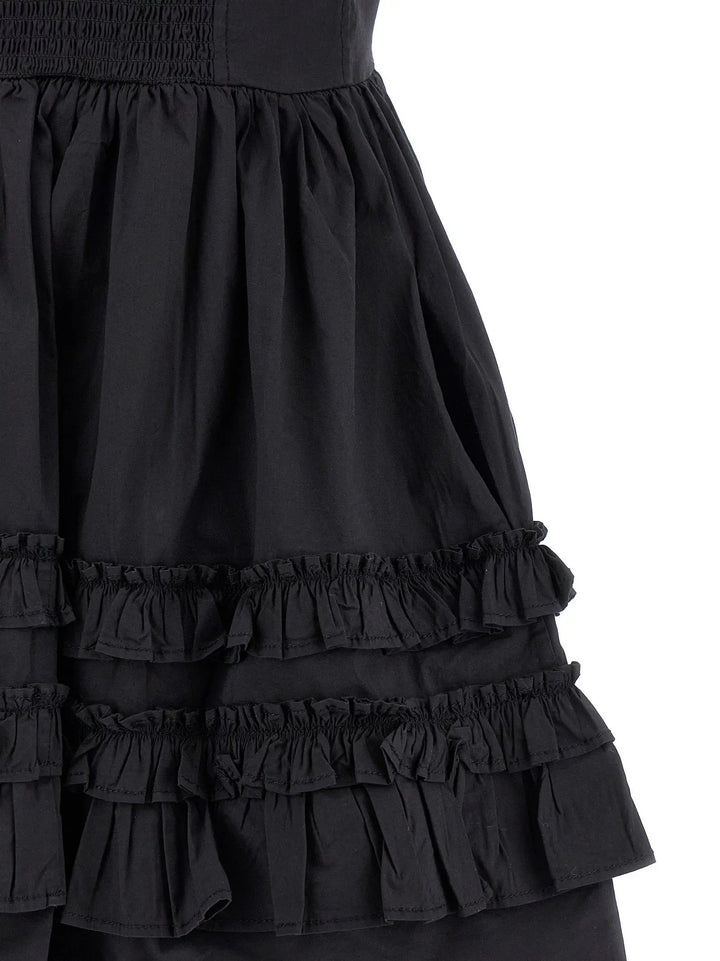 Ganni Black Cotton Short Dress