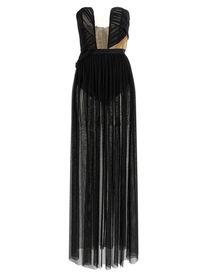 Nensi Dojaka Black Viscose Long Dress
