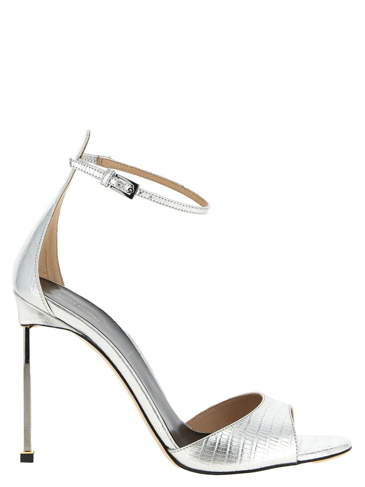 Tom Ford Sample Sale | Tom Ford Silver Leather Stiletto Heel Sandals - | Designer outlet
