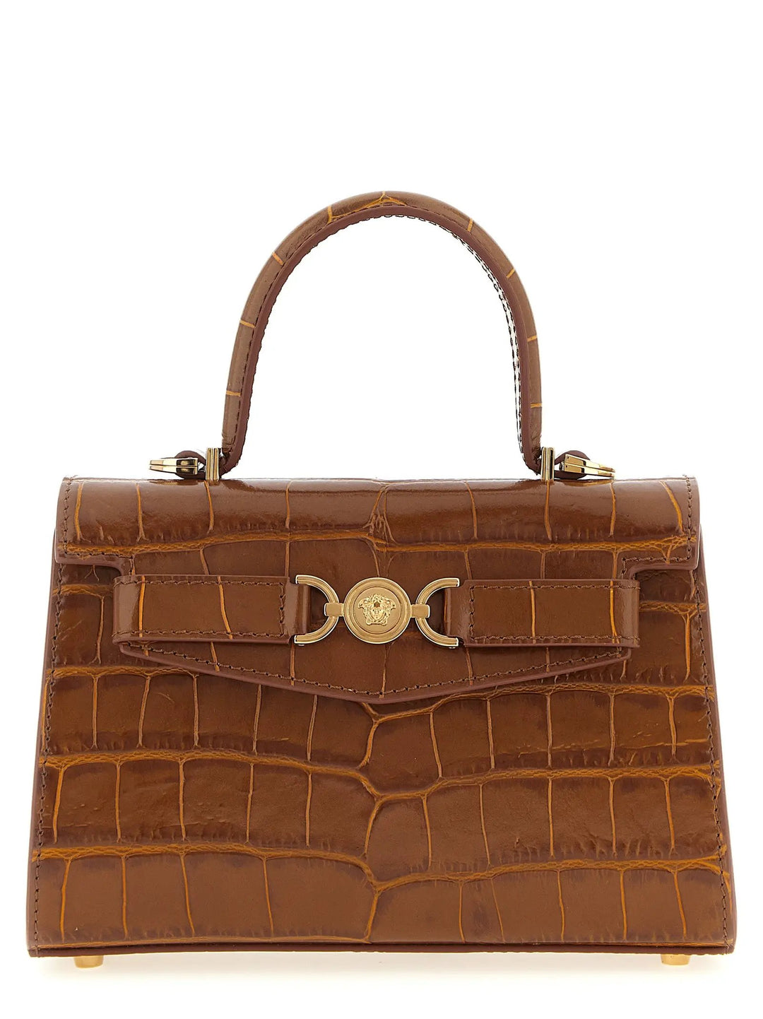 Versace Brown Calfskin Handbag