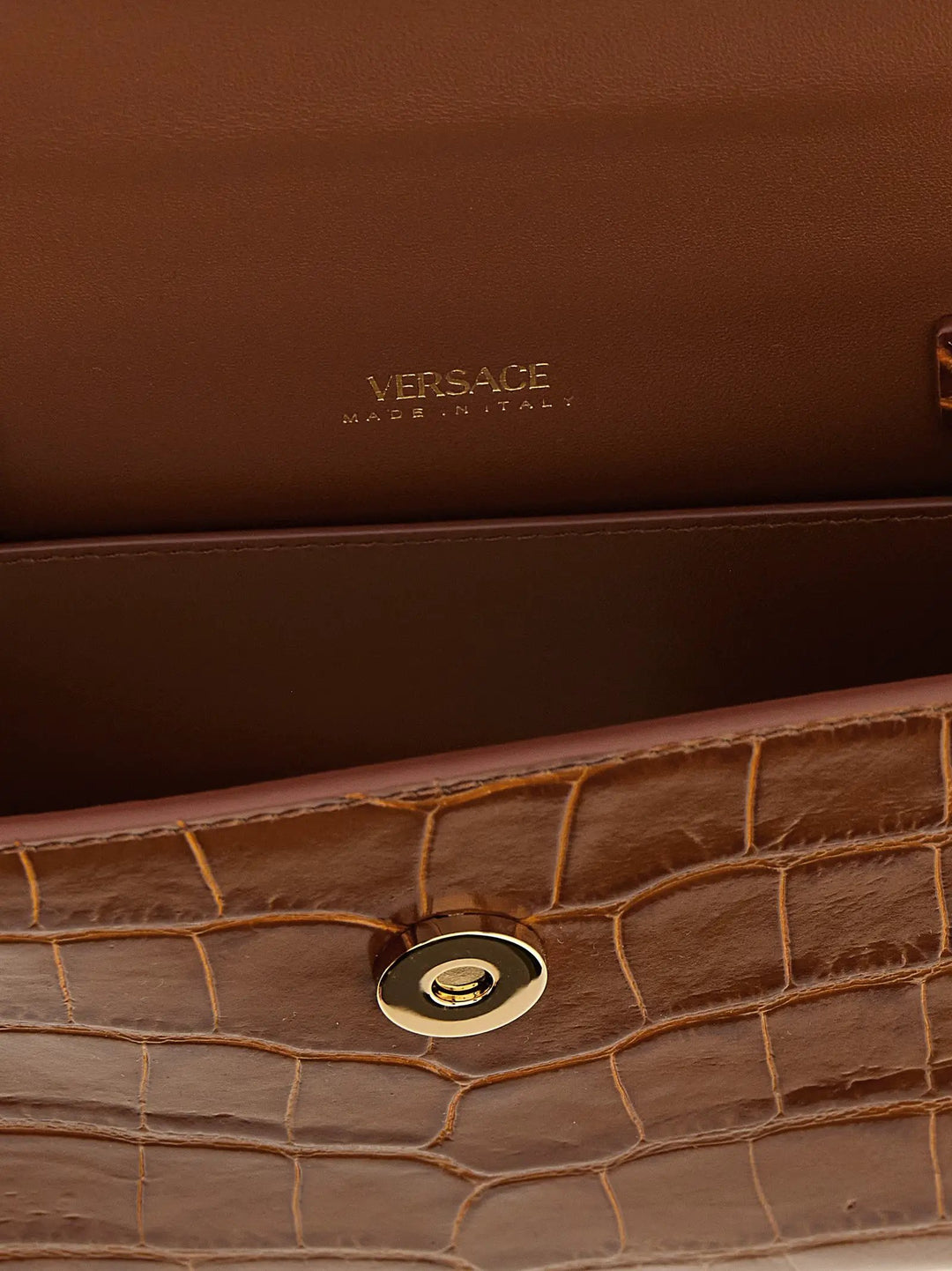 Versace Brown Calfskin Handbag