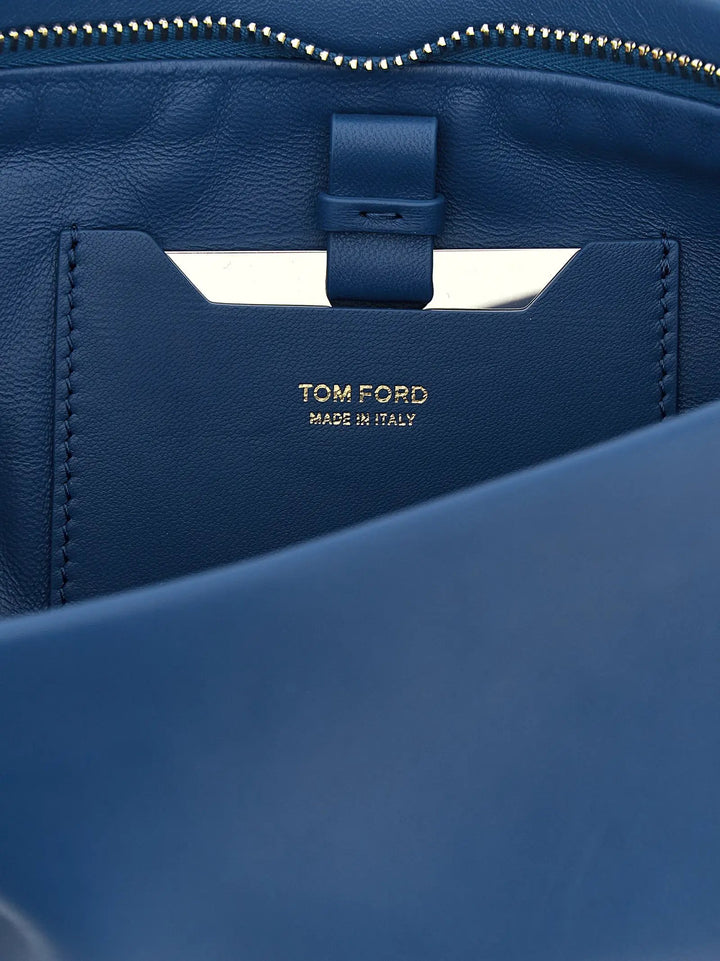 Tom Ford Blue Lambskin Clutch Bag