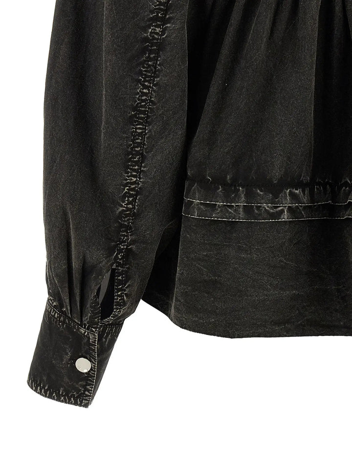 Ganni Black Organic Cotton Blouse