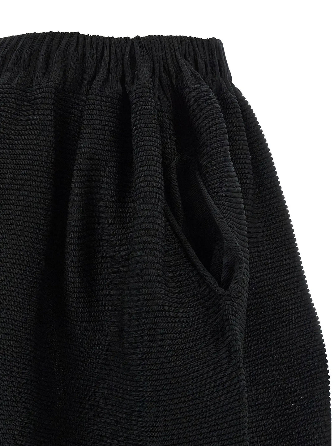 Issey Miyake Black Polyester Midi Skirt