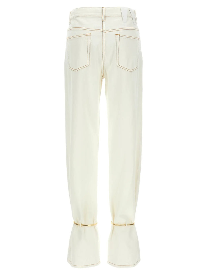 Darkpark White Cotton Straight-Leg Jeans