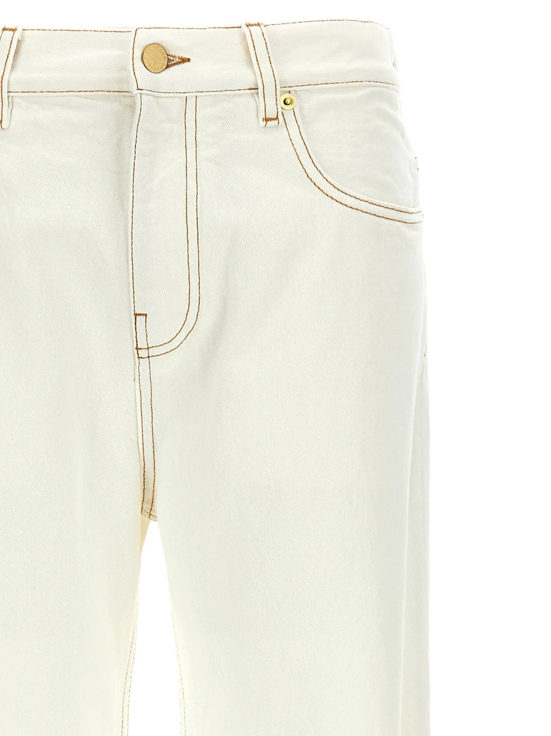 Darkpark White Cotton Straight-Leg Jeans