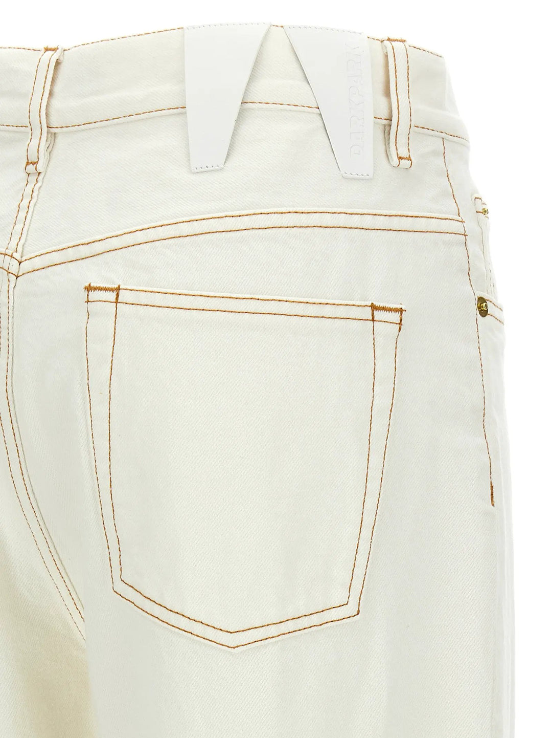 Darkpark White Cotton Straight-Leg Jeans