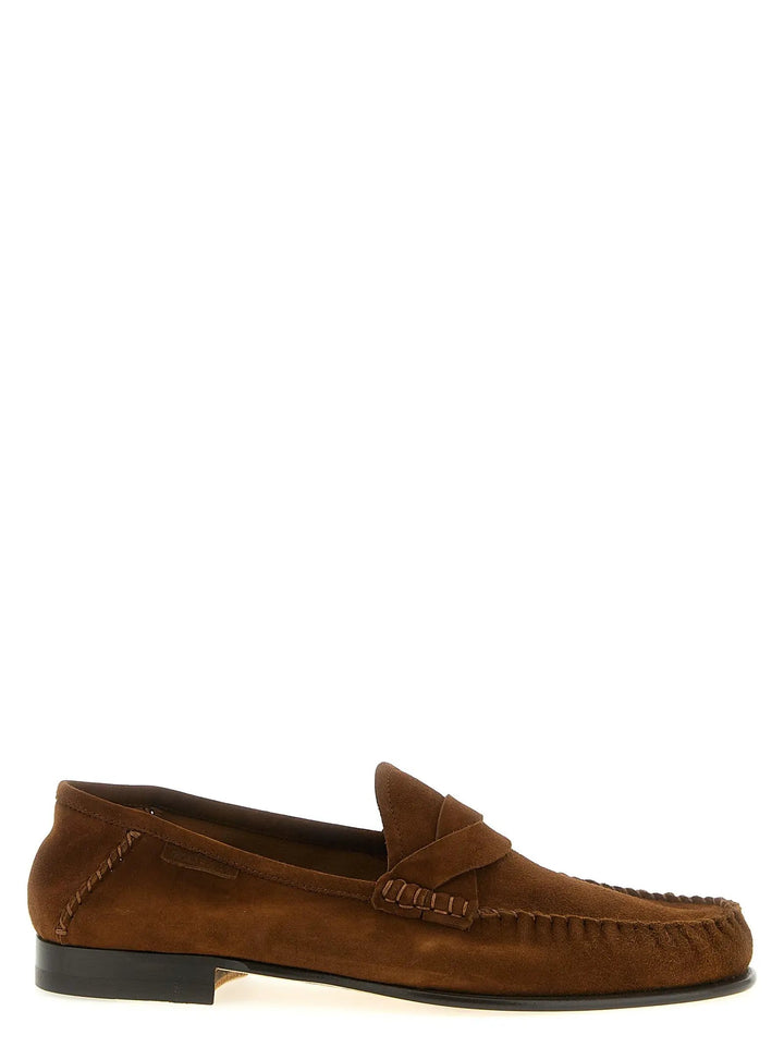 Tom Ford Brown Suede Leather Slip-On Loafers
