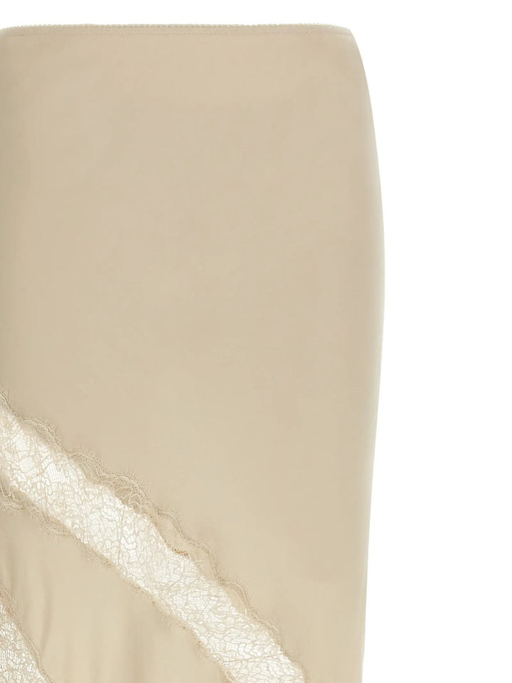 The Andamane Beige Viscose Mini Skirt