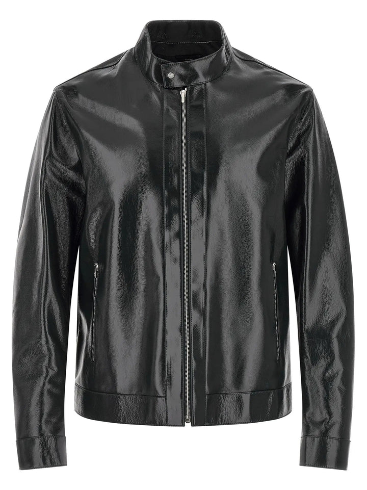 Fendi Blue Lamb Leather Leather Jacket