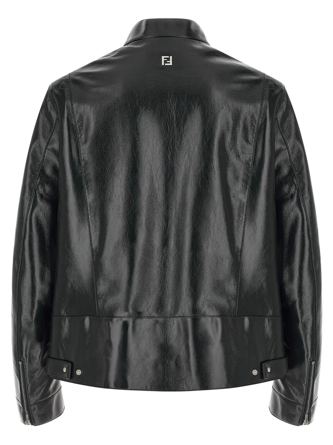 Fendi Blue Lamb Leather Leather Jacket