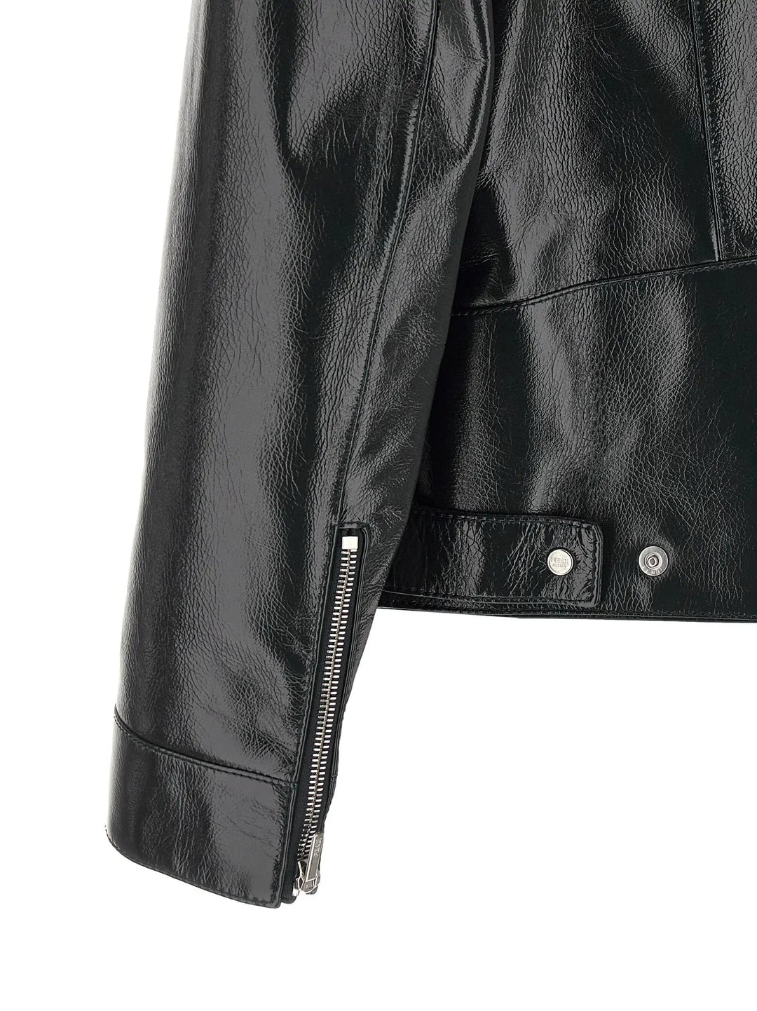 Fendi Blue Lamb Leather Leather Jacket