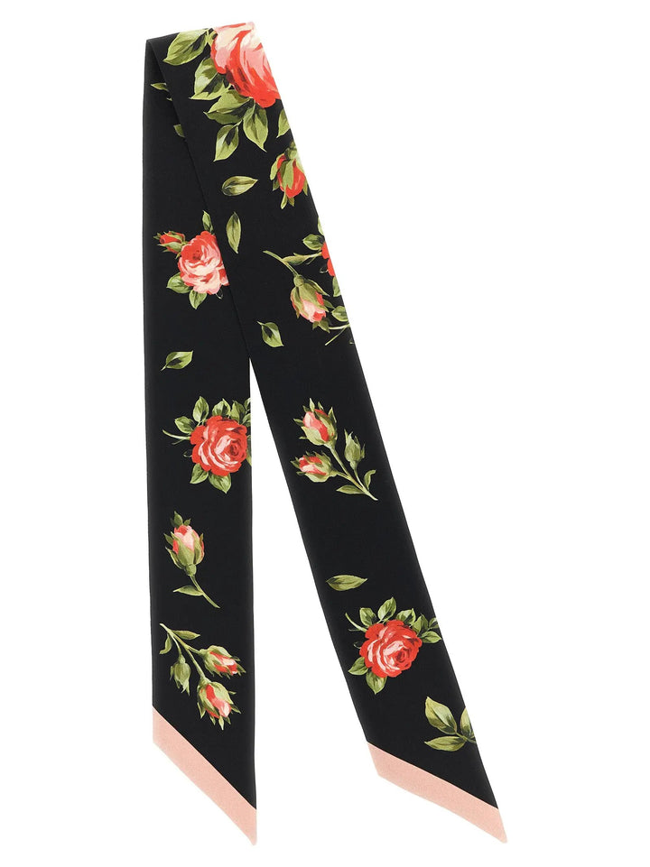 Dolce &amp; Gabbana Black Silk Foulard