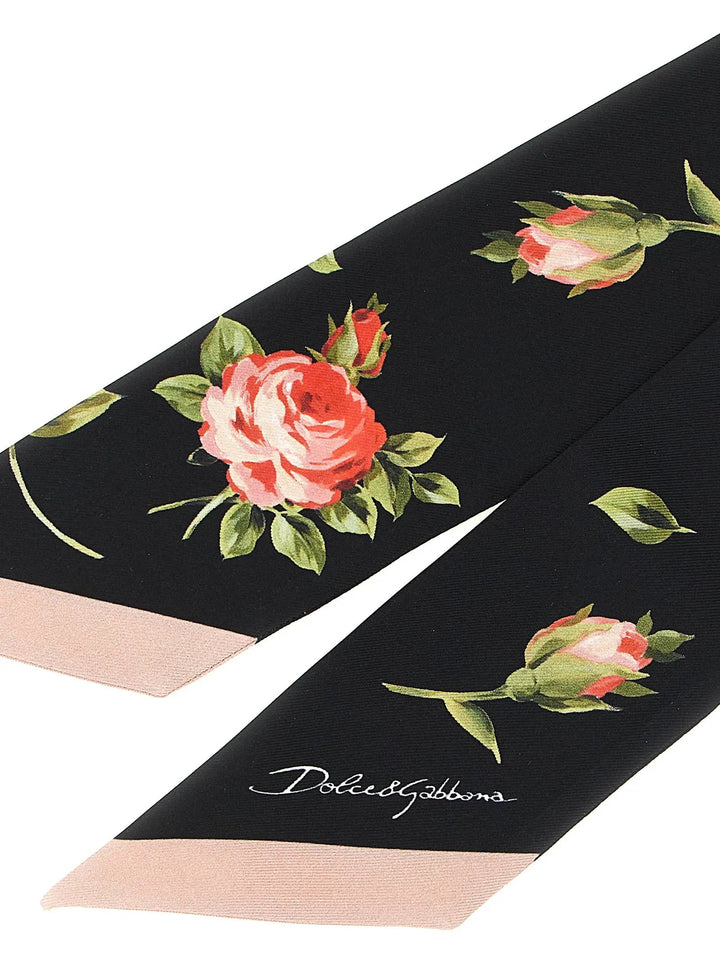 Dolce &amp; Gabbana Black Silk Foulard