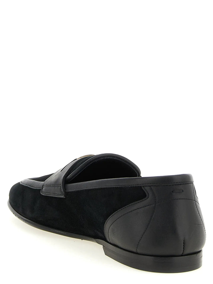 Dolce &amp; Gabbana Black Calfskin Slip-On Loafers