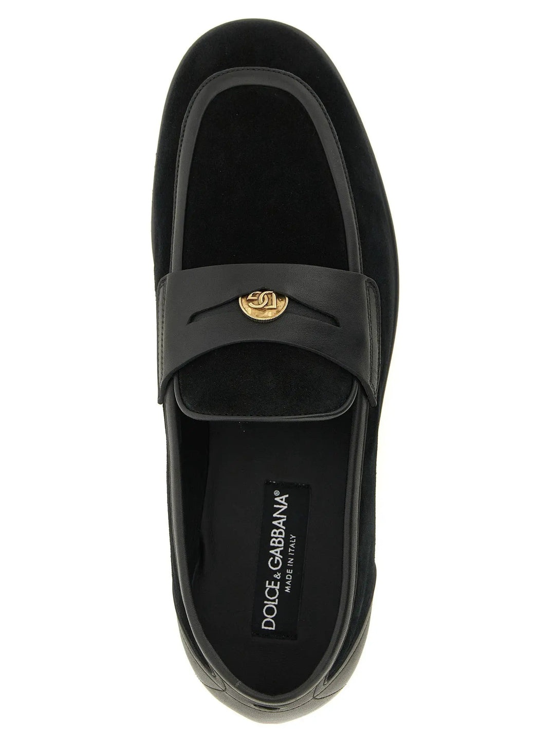 Dolce &amp; Gabbana Black Calfskin Slip-On Loafers