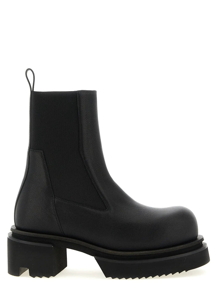 Rick Owens Black Goatskin Ankle Boots