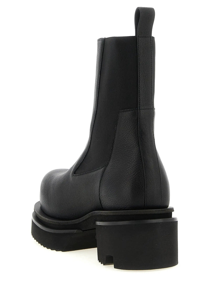 Rick Owens Black Goatskin Ankle Boots