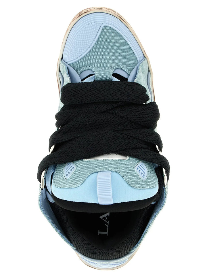 Lanvin Blue Cotton Athletic Sneakers