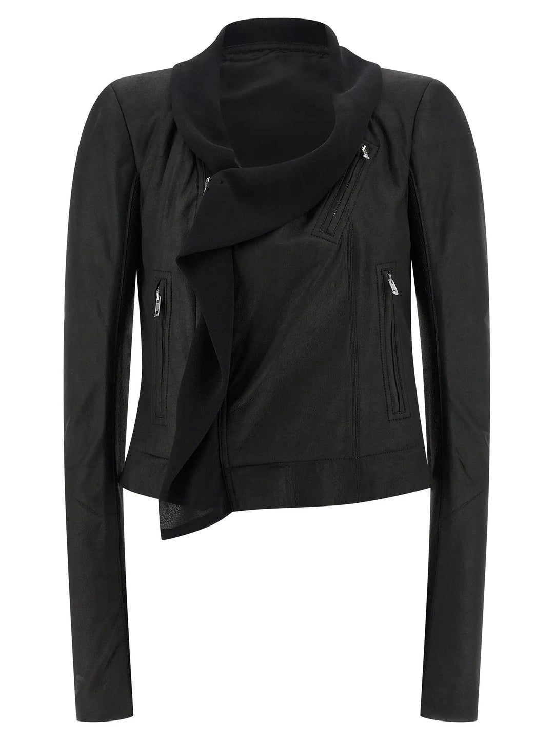 Rick Owens Black Lamb Leather Leather Jacket
