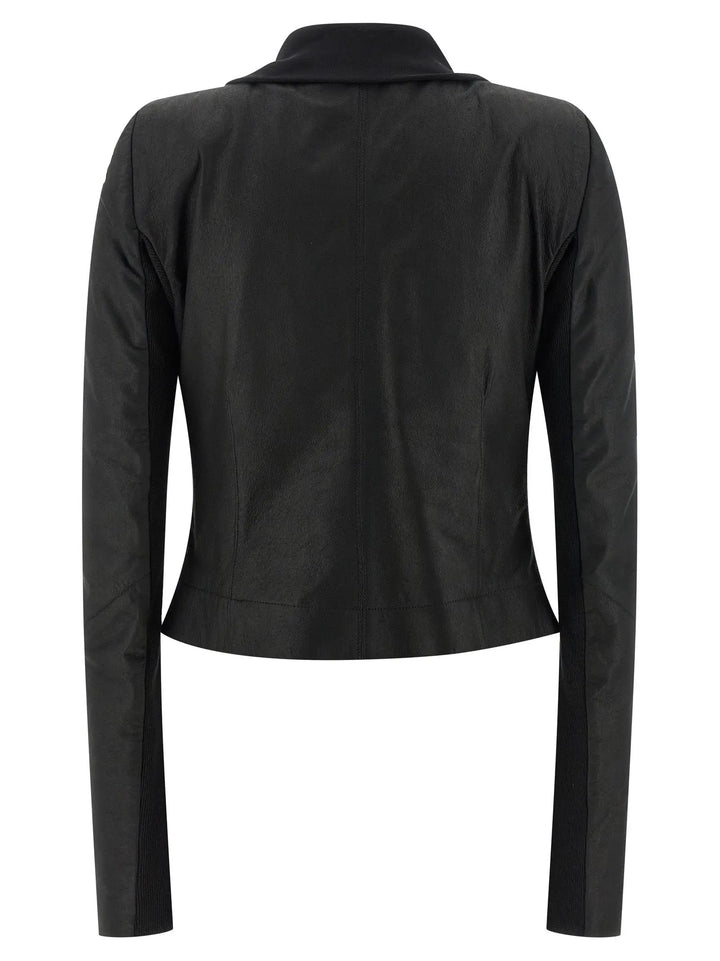 Rick Owens Black Lamb Leather Leather Jacket