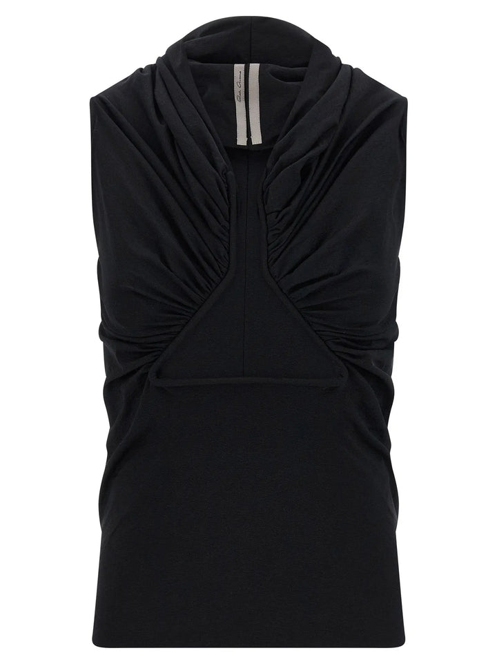 Rick Owens Black Cotton Tank Tops