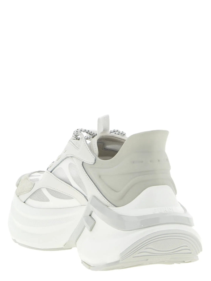 Fendi Gray Calfskin Athletic Sneakers