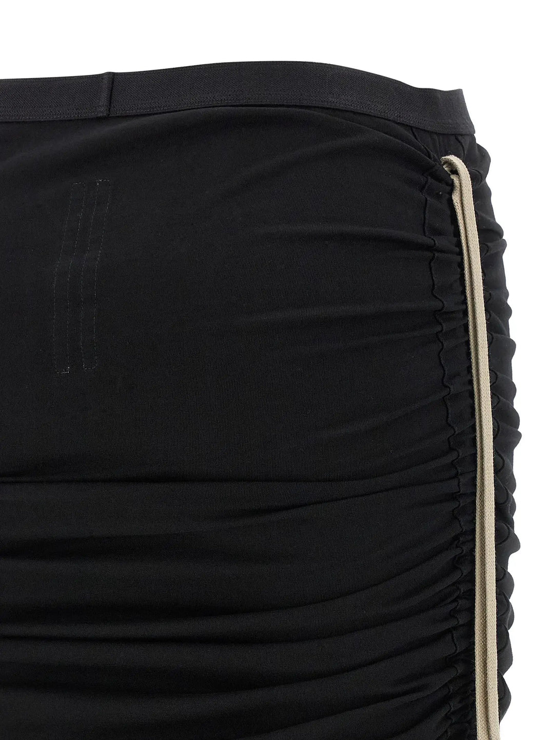 Rick Owens Black Cotton Midi Skirt
