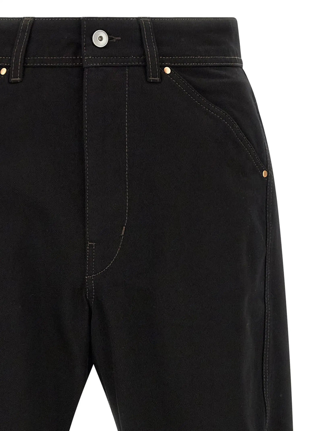 Lemaire Black Cotton Relaxed Fit Jeans