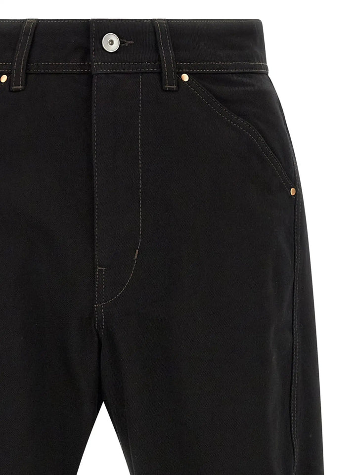 Lemaire Black Cotton Relaxed Fit Jeans