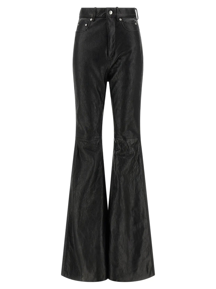 Rick Owens Black Lamb Leather Pants