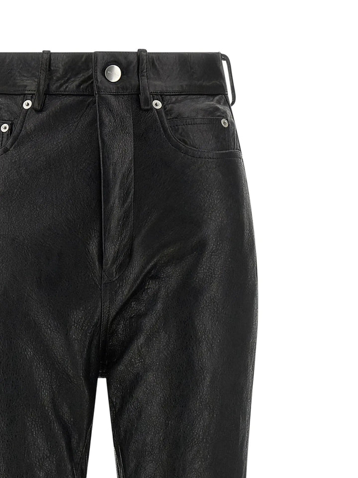 Rick Owens Black Lamb Leather Pants
