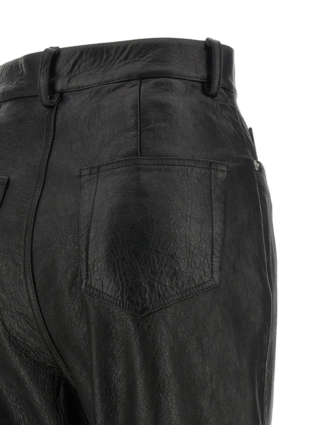Rick Owens Black Lamb Leather Pants