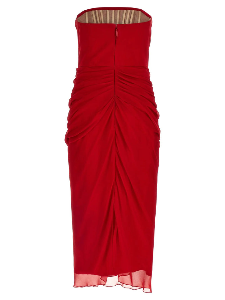 Carolina Herrera Multicolor Silk Midi Dress