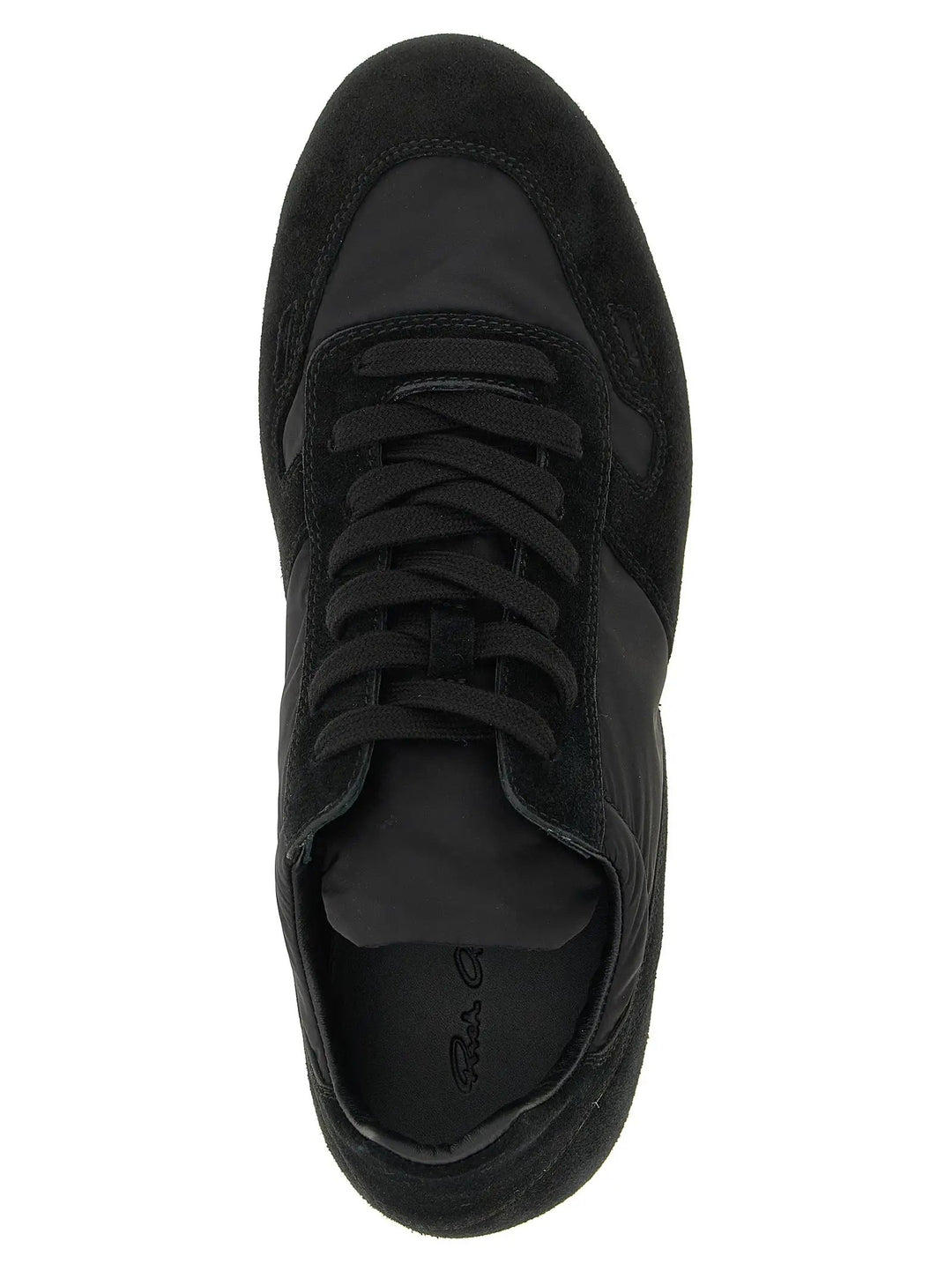 Rick Owens Black Calfskin Athletic Sneakers