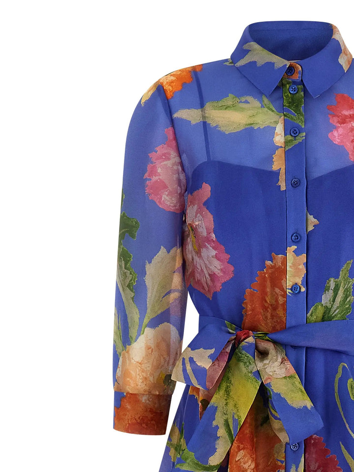 Carolina Herrera Sample Sale | Carolina Herrera Blue Silk Long Dress - | Designer outlet