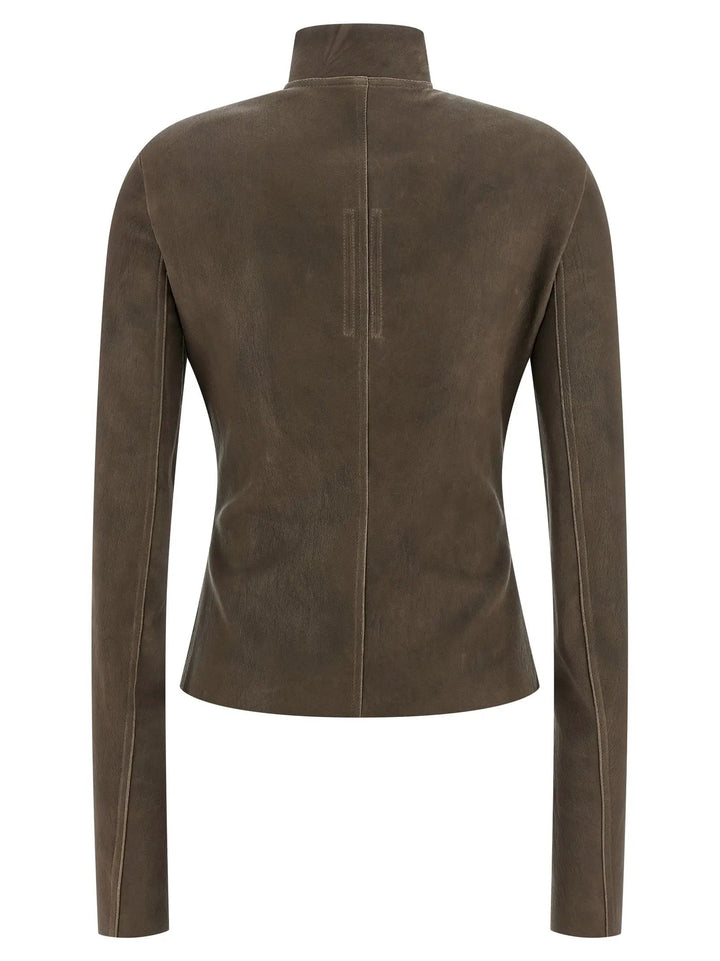 Rick Owens Brown Leather Leather Jacket
