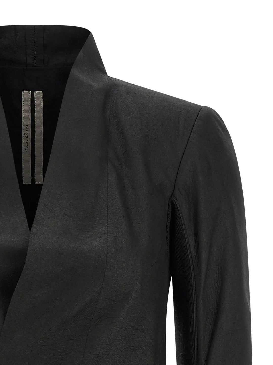 Rick Owens Black Lamb Leather Leather Jacket