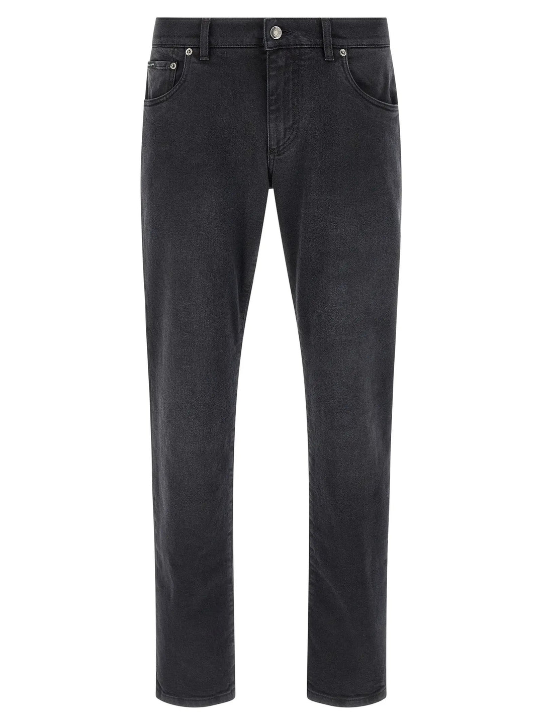 Dolce &amp; Gabbana Black Cotton Straight-Leg Jeans