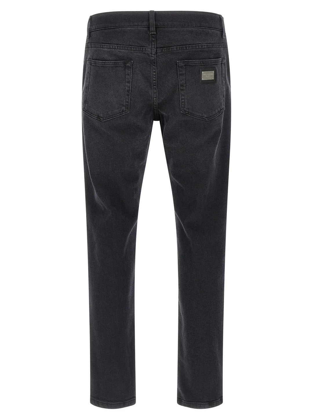 Dolce &amp; Gabbana Black Cotton Straight-Leg Jeans
