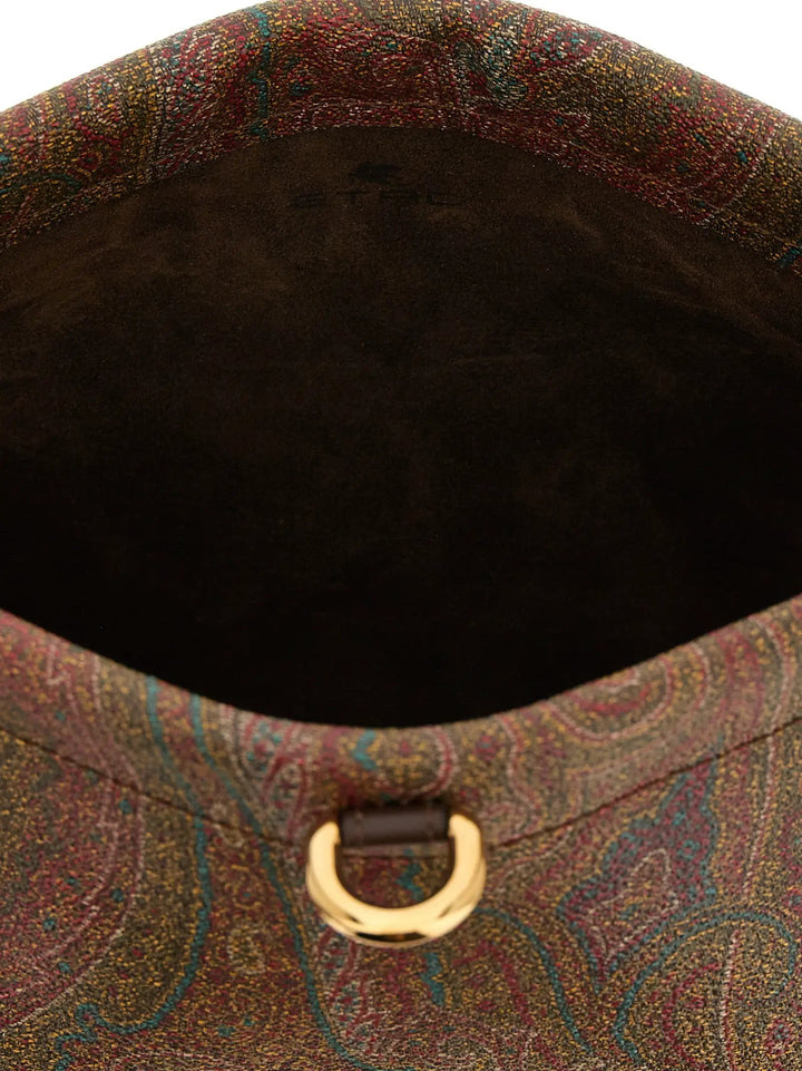 Etro Brown Cotton Clutch Bag