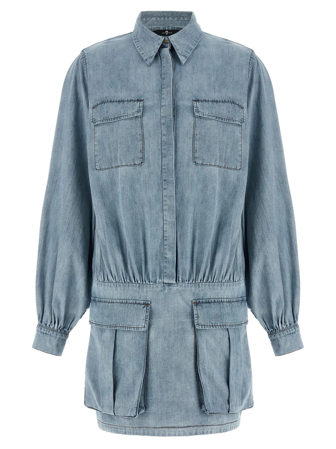 7 For All Mankind Blue Cotton Short Dress