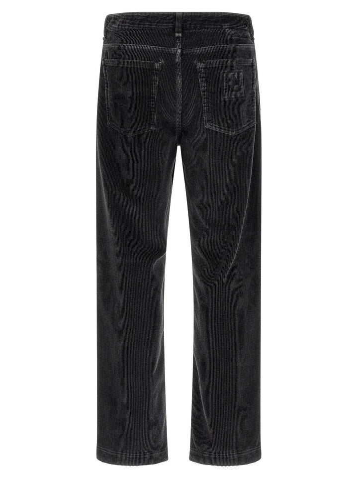 Fendi Gray Cotton Casual Pants