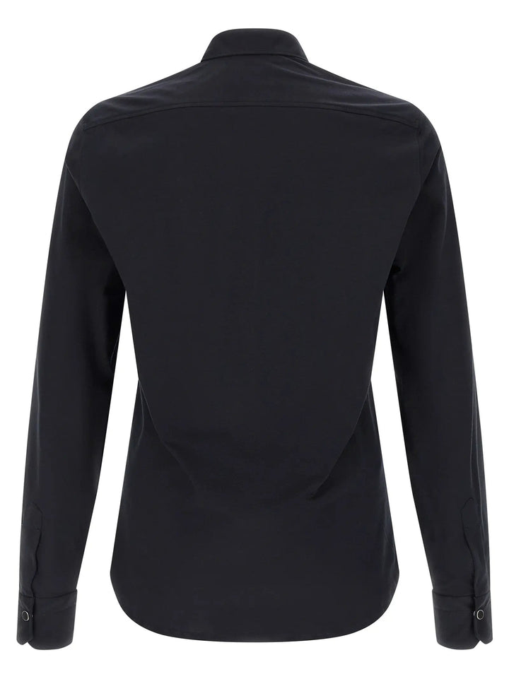 Kiton Blue Cotton Blouse