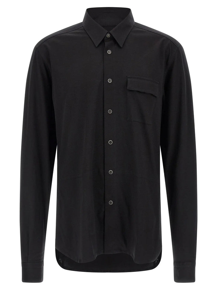 Kiton Black Cotton Blouse