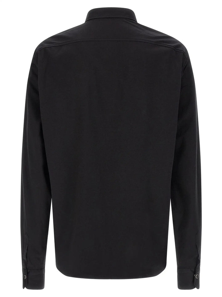 Kiton Black Cotton Blouse