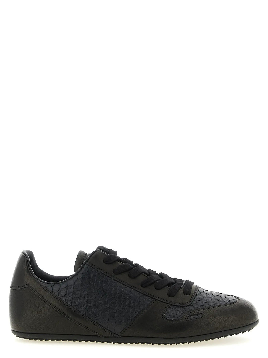 Rick Owens Black Lamb Leather Low Top Sneakers