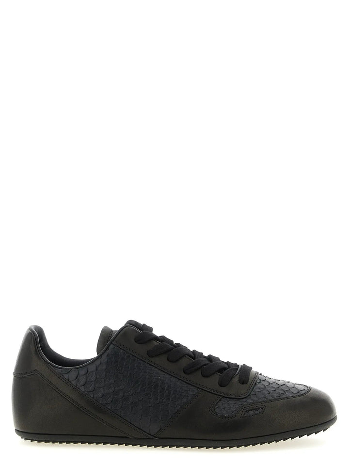 Rick Owens Black Lamb Leather Low Top Sneakers