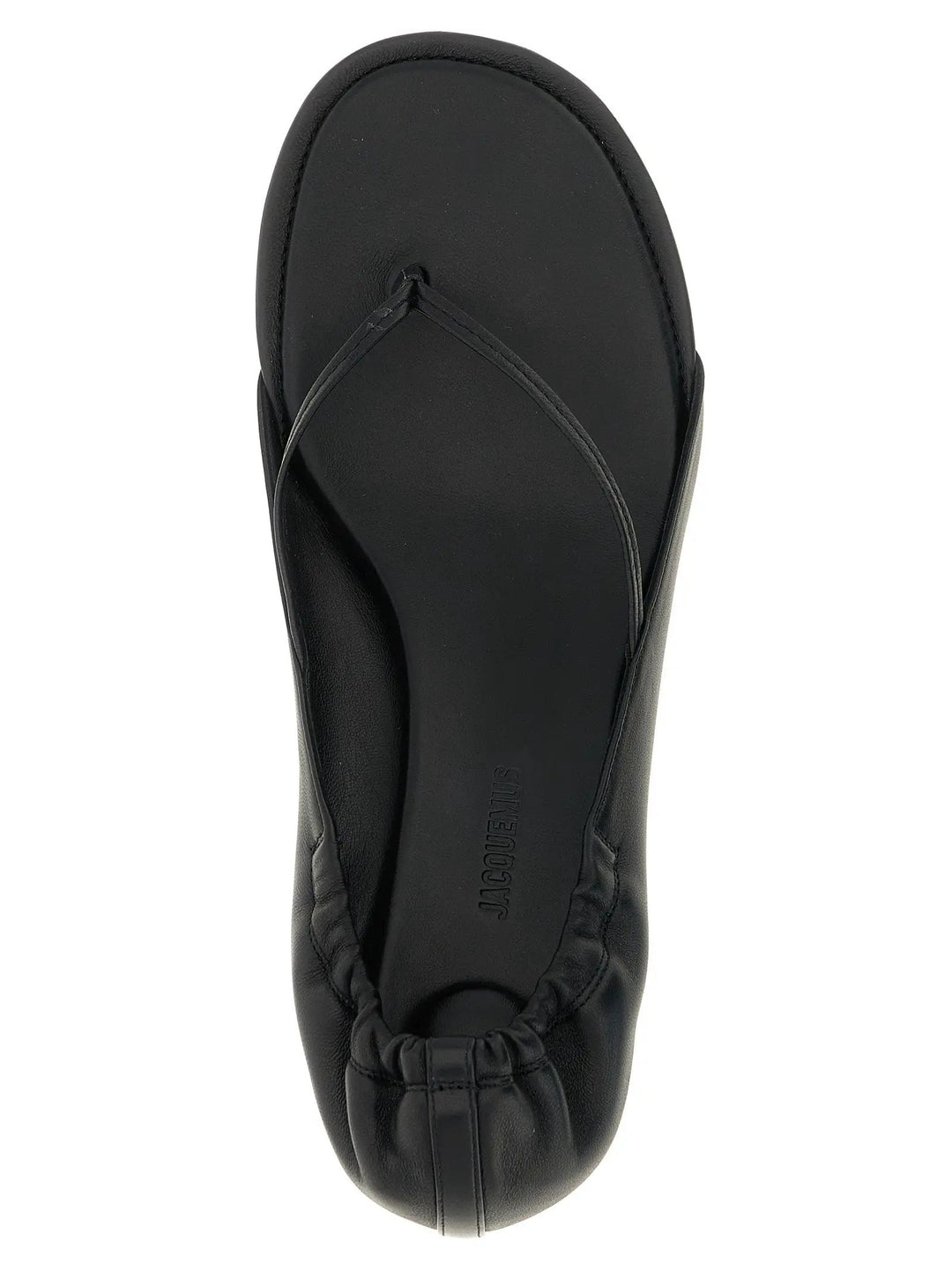 Jacquemus Black Lamb Leather Flat Sandals