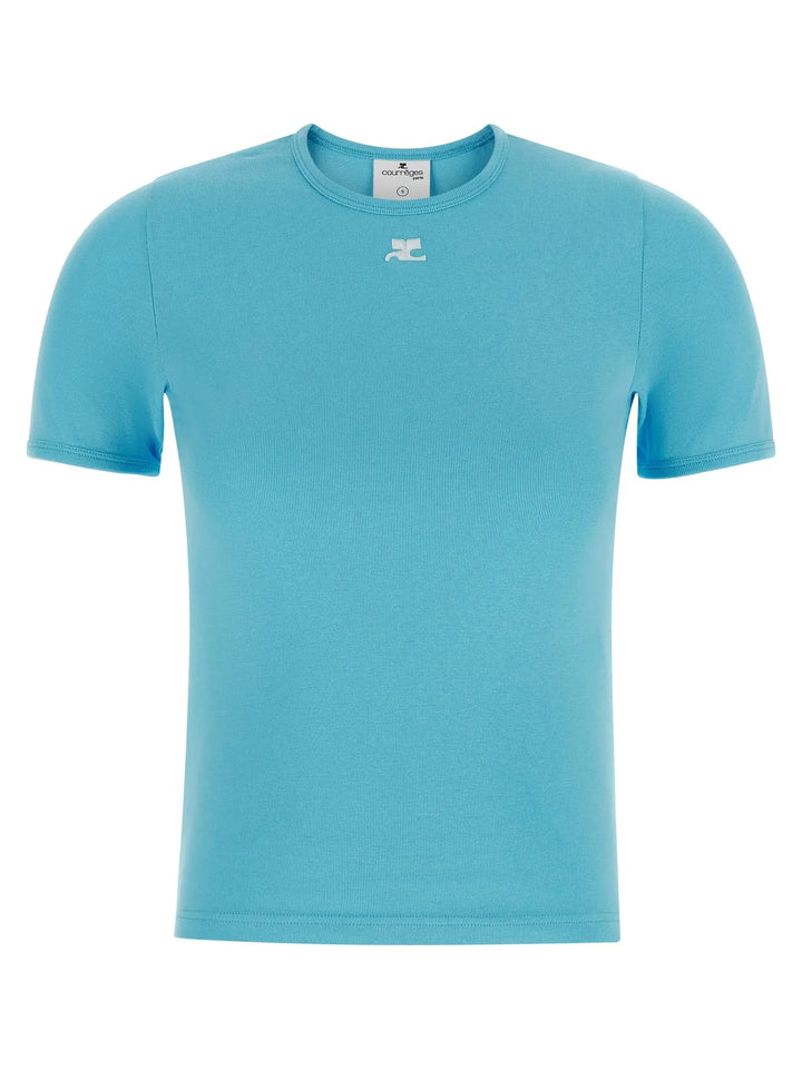 Courrèges Blue Cotton T-Shirt